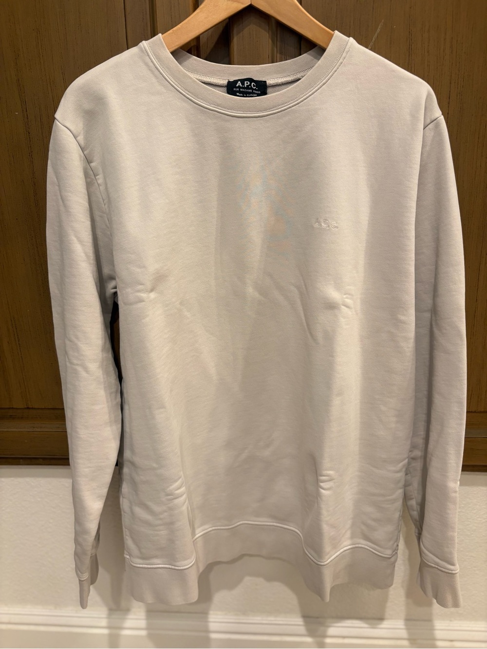 A.P.C. Men's Crewneck Sweatshirt in Light Taupe